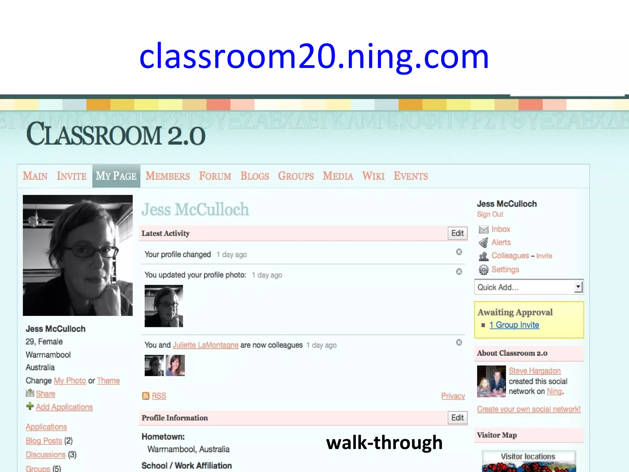 classroom20.ning.com walk-through 