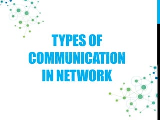 TYPES OF
COMMUNICATION
IN NETWORK
 