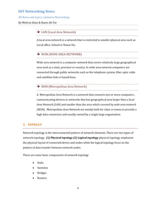 Networking Notes For DIT Part 1 | PDF