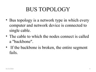 TYPES OF NETWORK TOPOLOGYTYPES OF NETWORK TOPOLOGY | PPTX