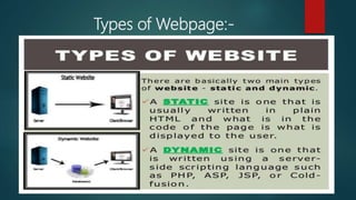 Types of Webpage:-
 