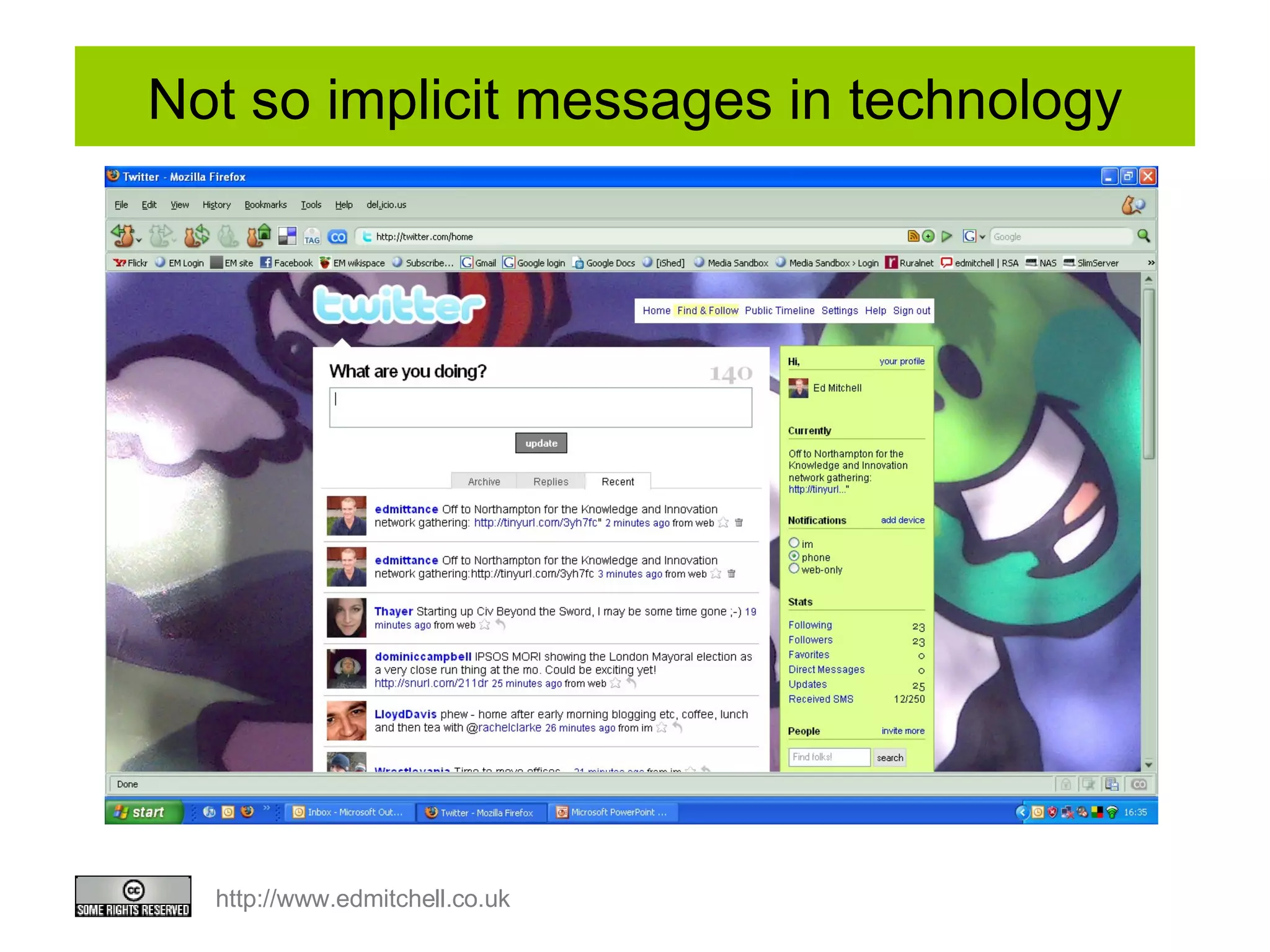 Not so implicit messages in technology 