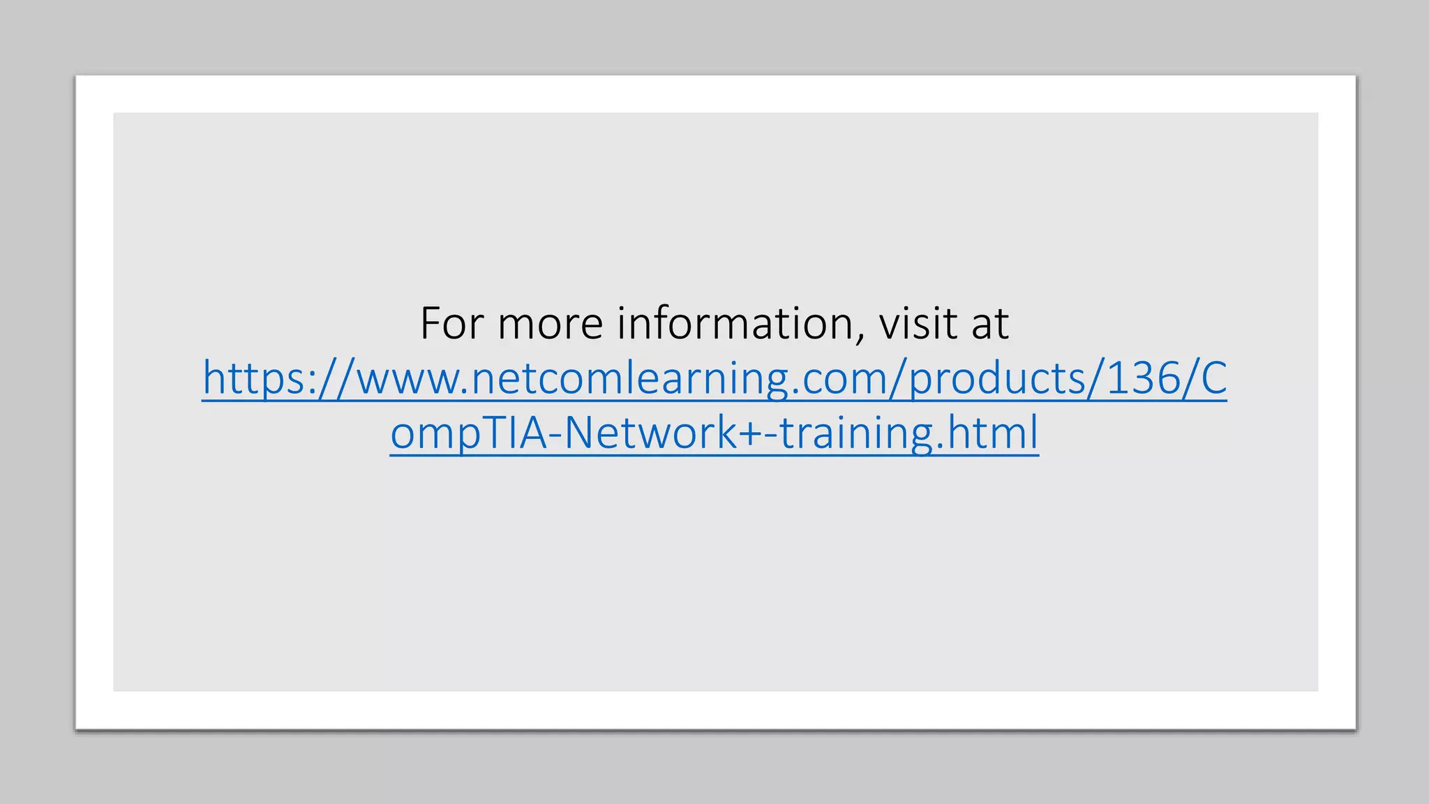 CompTIA Network+ Training Courses | PPTX