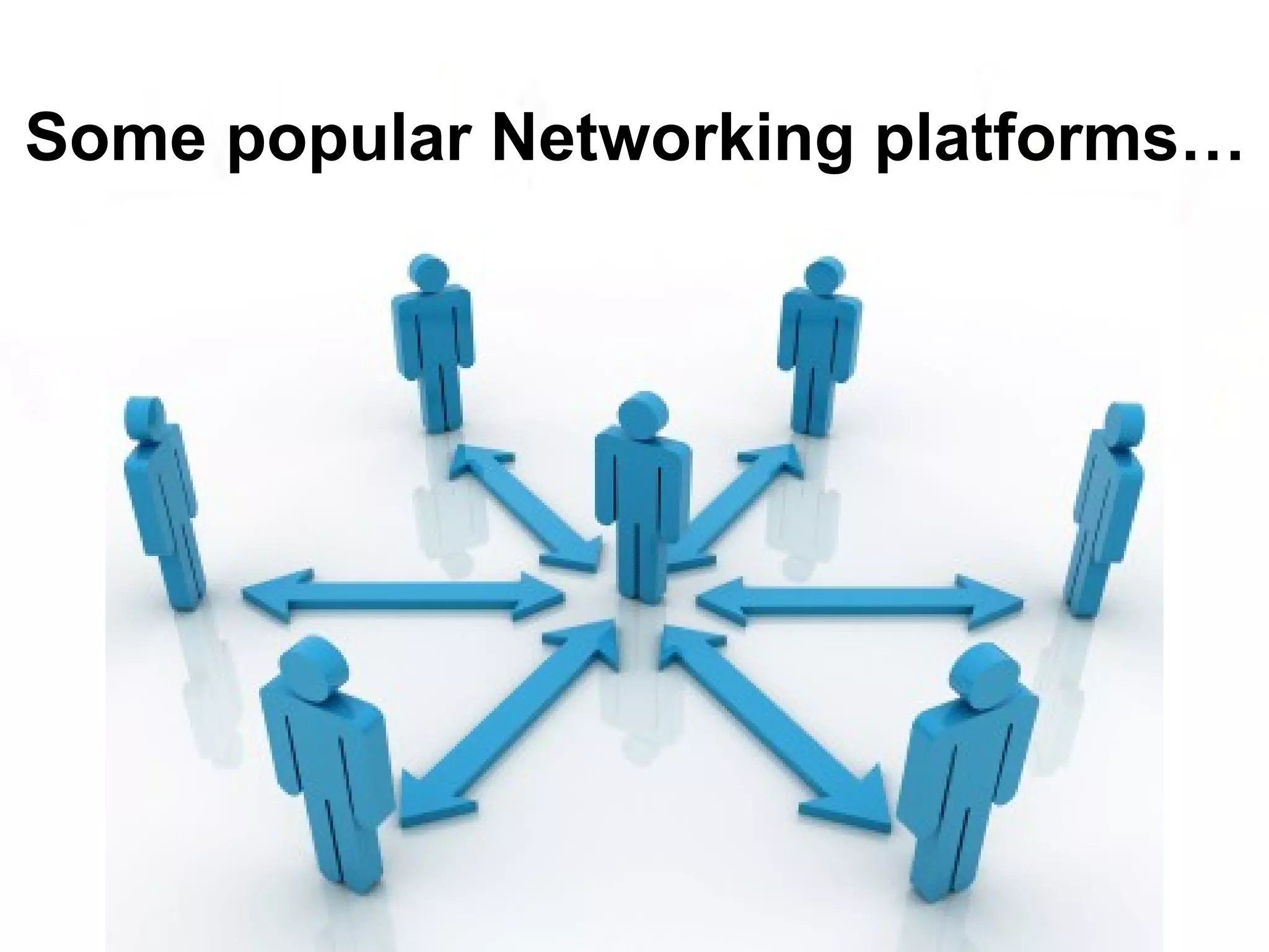 Some popular Networking platforms… 
