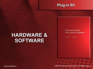 McGraw-Hill/Irwin ©2008 The McGraw-Hill Companies, All Rights Reserved
Plug-in B3
HARDWARE &
SOFTWARE
 