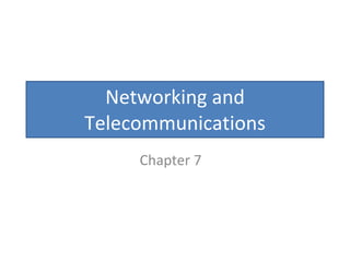Networking and Telecommunications Chapter 7 