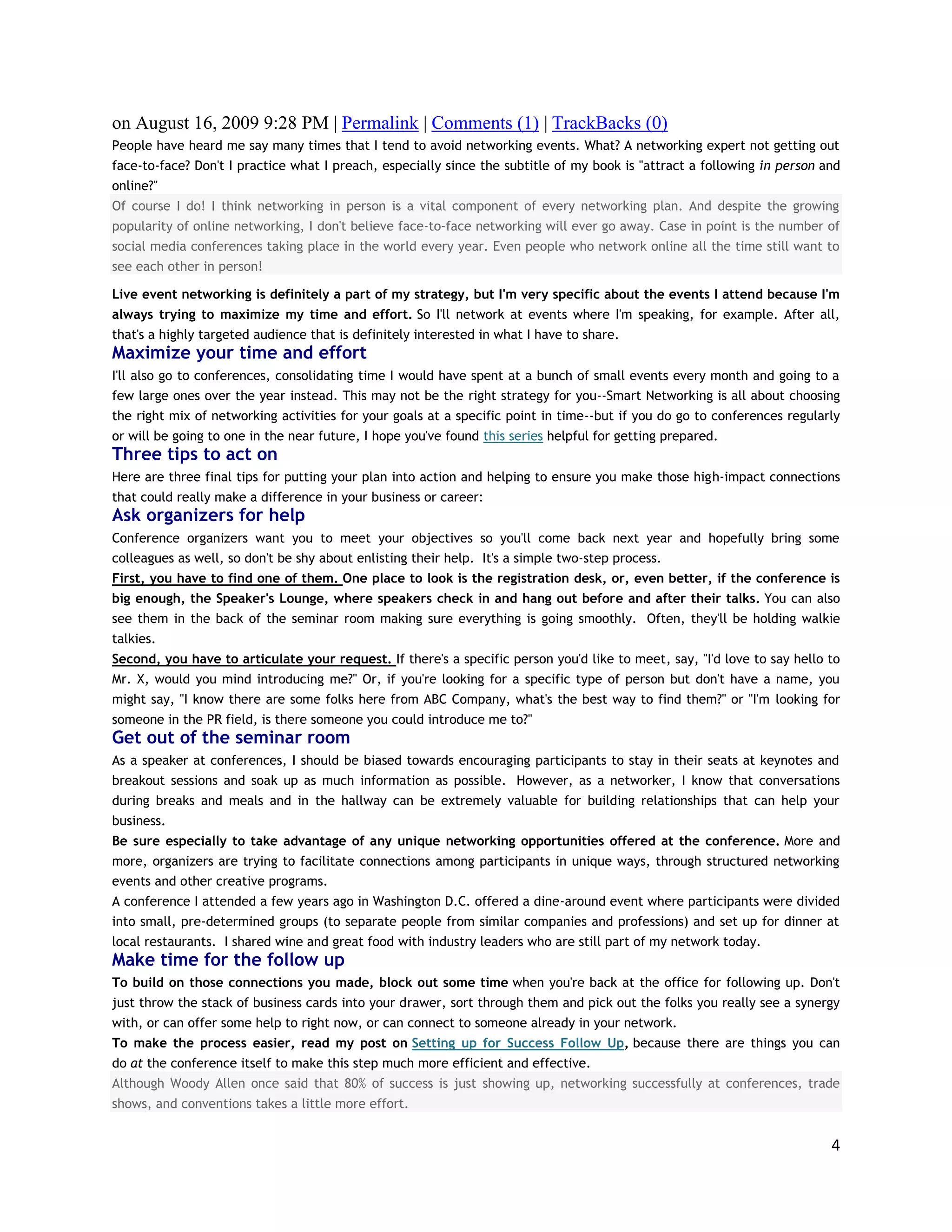 Networking At Conferences