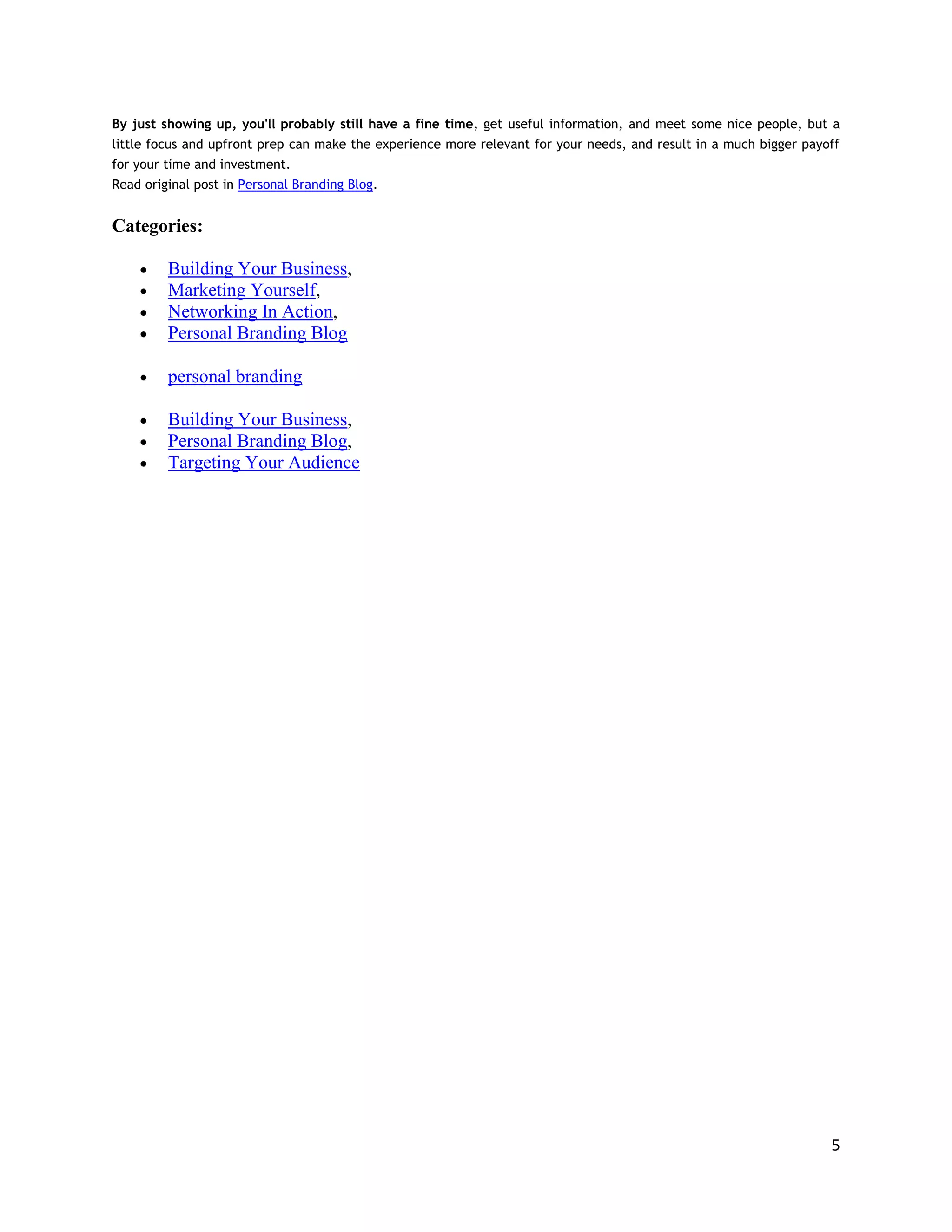 Networking At Conferences