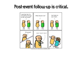 Post-event follow-up is critical.
 