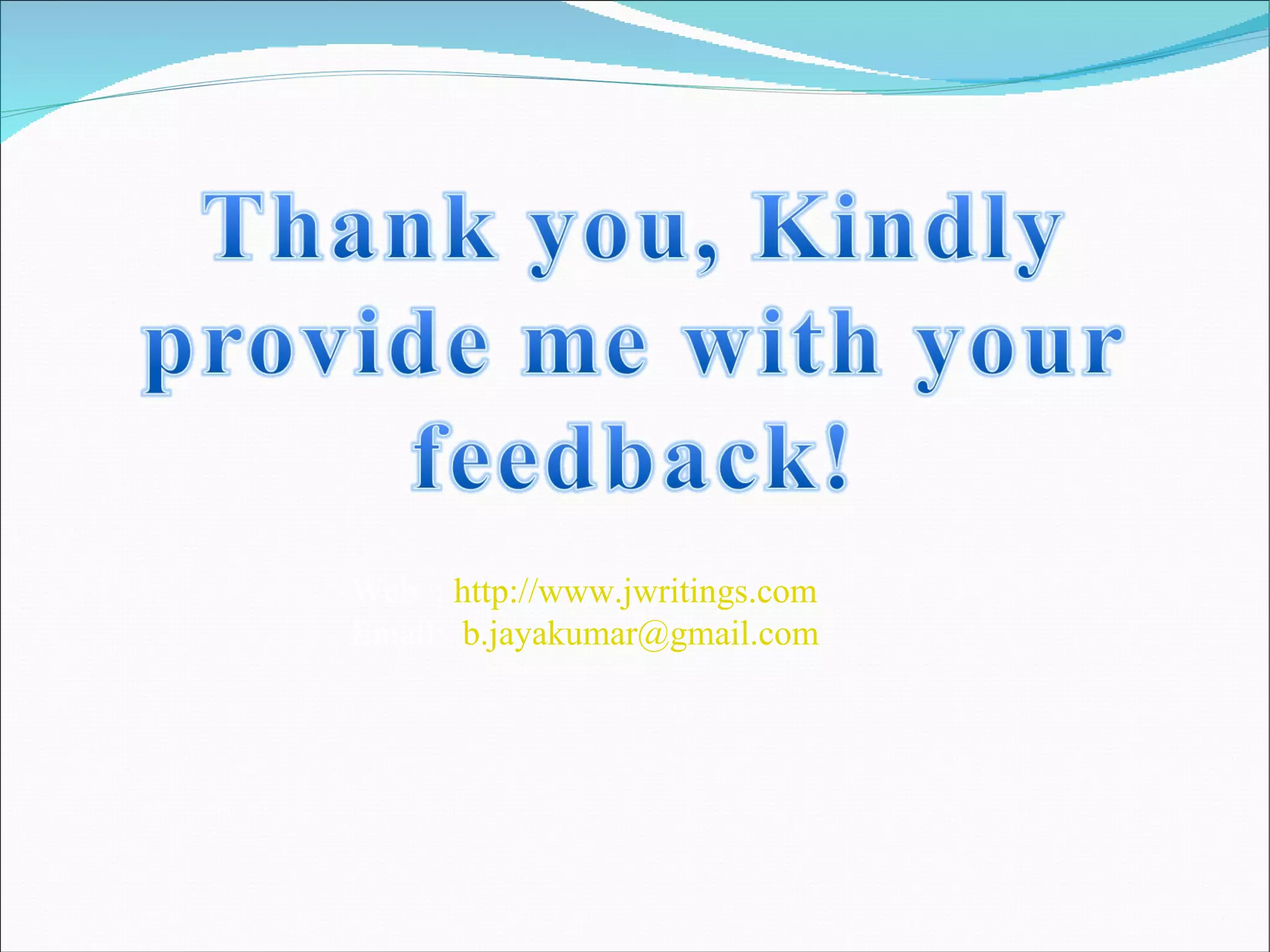 Web  :  http://www.jwritings.com Email:  [email_address] 