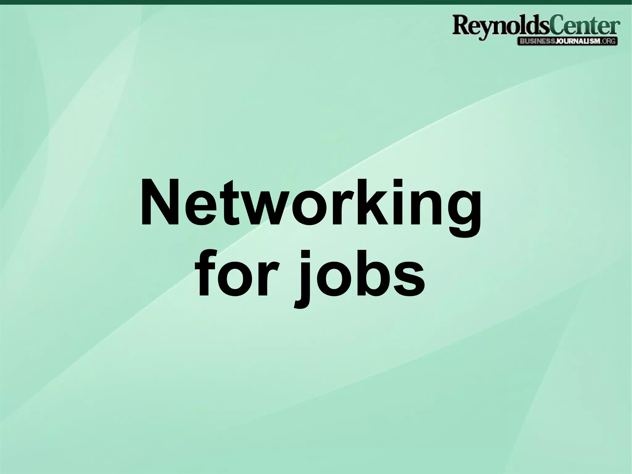 Networking for jobs 