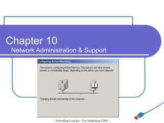 Chapter 10
Network Administration & Support

Networking Concepts – Eric Vanderburg ©2005

 