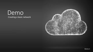 Demo
Creating A Basic
Network
DemoCreating a basic network
Demo 1
 