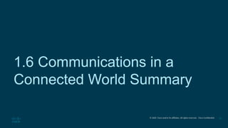 © 2020 Cisco and/or its affiliates. All rights reserved. Cisco Confidential 34
1.6 Communications in a
Connected World Summary
 