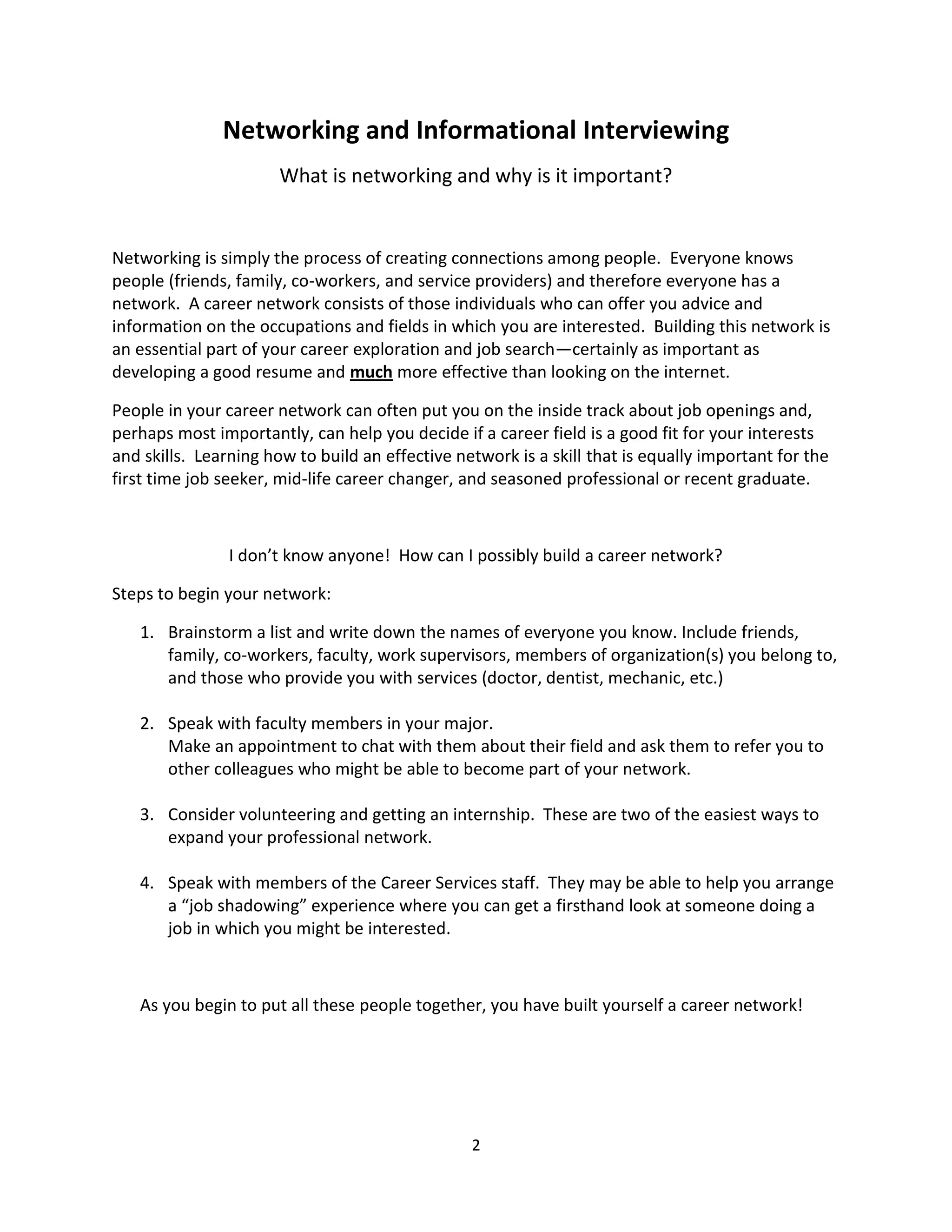Networking handout PDF
