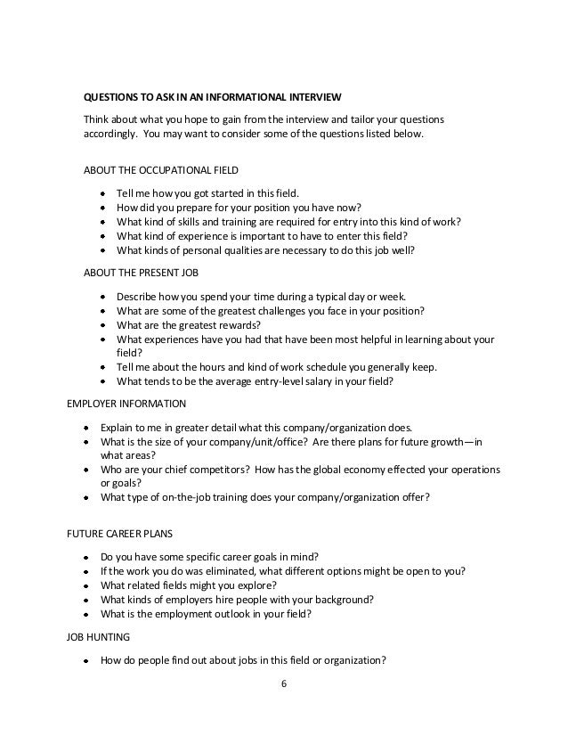 what is the goal of an informational interview