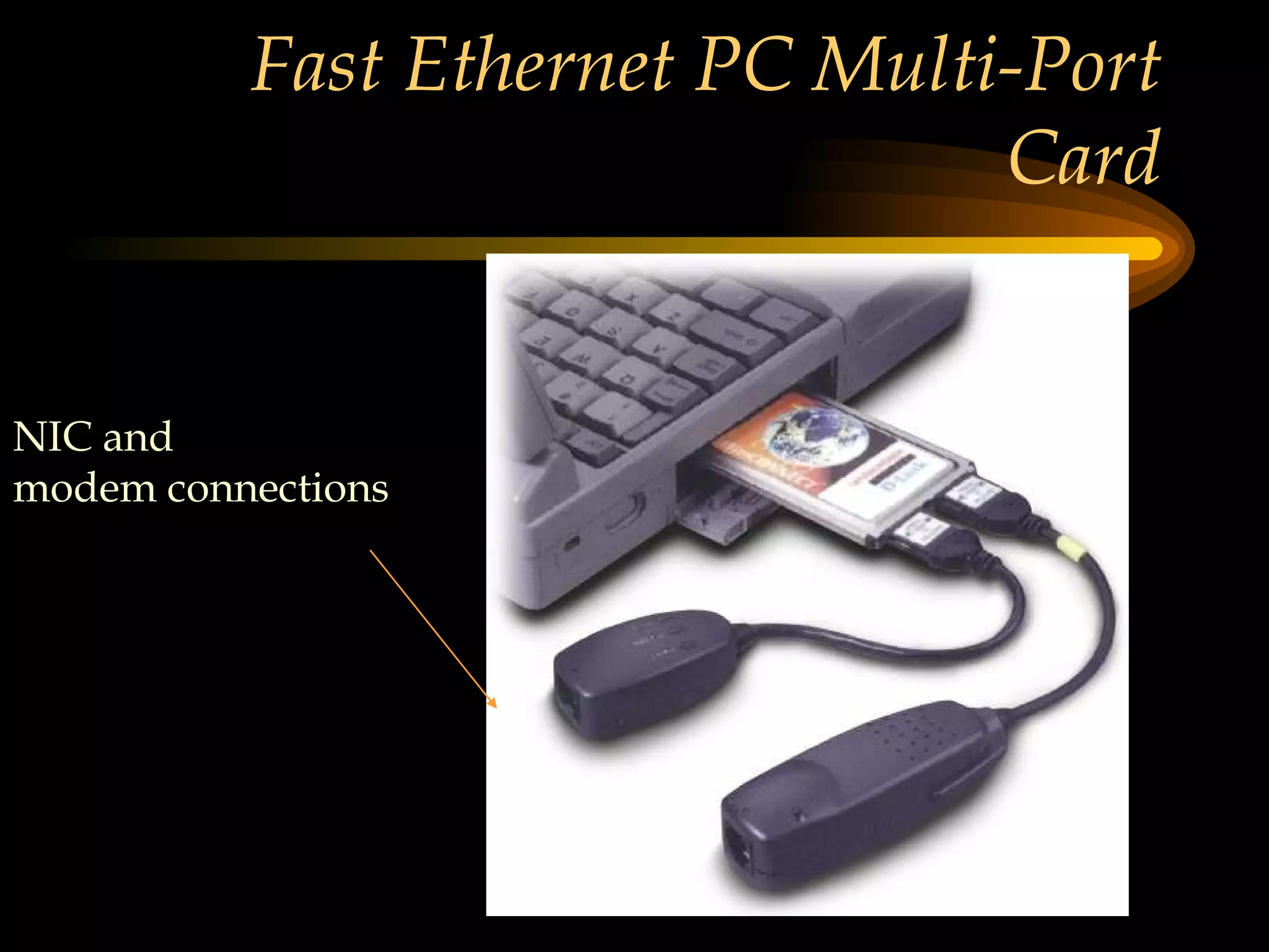 Fast Ethernet PC Multi-Port Card NIC and  modem connections 