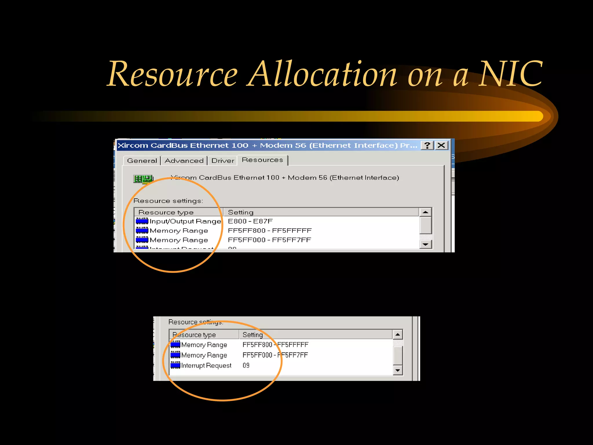 Resource Allocation on a NIC 