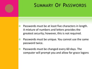 Server Password Settings