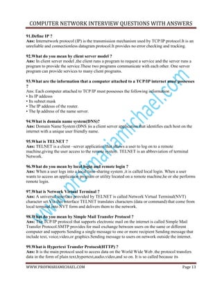 Networking interview questions | PDF