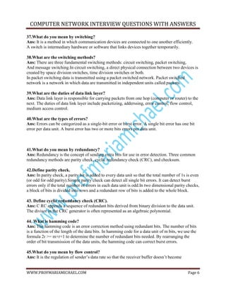 Networking interview questions | PDF
