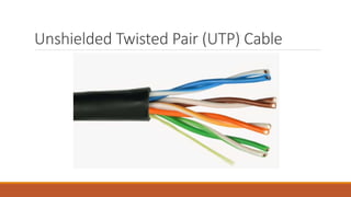 Unshielded Twisted Pair (UTP) Cable
 