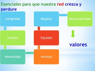 Esenciales para que nuestra red crezca y perdurevalores