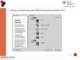  Choose to Install and select KDE Workstation and click Next

411

 