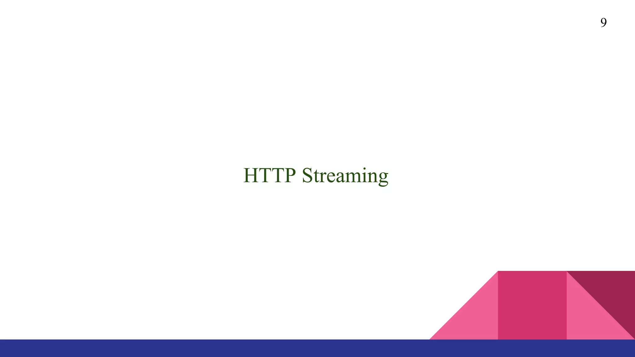 9
HTTP Streaming
 