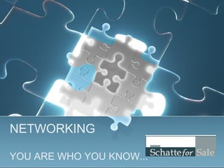 NETWORKING
YOU ARE WHO YOU KNOW...
 