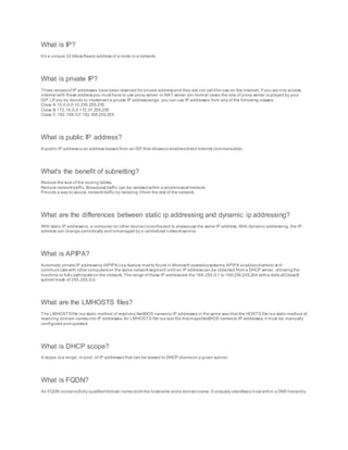 Networking question | DOCX