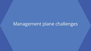 Management plane challenges
 