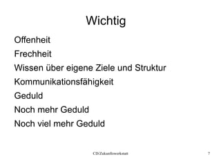 Wichtig Offenheit 