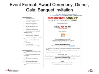 Event Format: Award Ceremony, Dinner,
Gala, Banquet Invitation
 