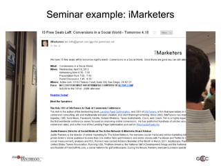 Seminar example: iMarketers
 