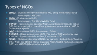 Quangos Examples Networking with NGOs | PPTX