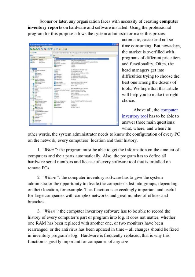computer inventory software what where when computers inventory