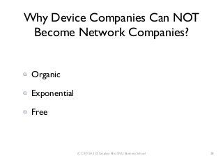 (CC BY-SA 3.0) Sangkyu Rho, SNU Business School
Why Device Companies Can NOT
Become Network Companies?
Organic
Exponential...
