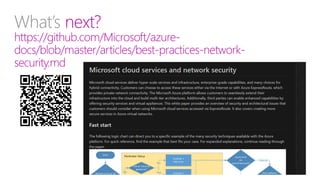https://github.com/Microsoft/azure-
docs/blob/master/articles/best-practices-network-
security.md
 