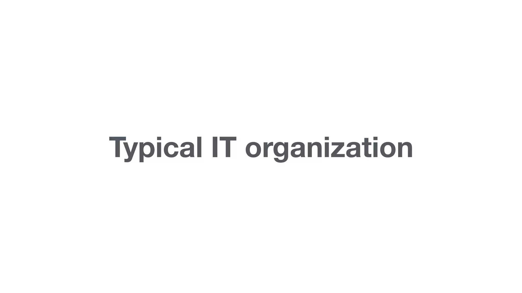 Typical IT organization
 