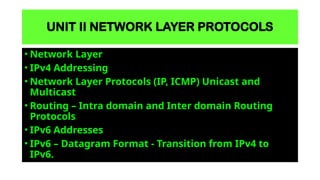 Network Layer Protocols IN THE NETWORK AND SECURITY SYLLABUS | PPTX