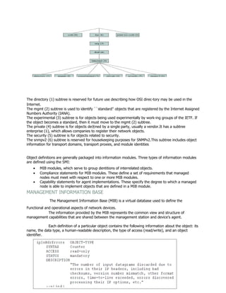 Management Information Base Subtree Example Network management | PDF
