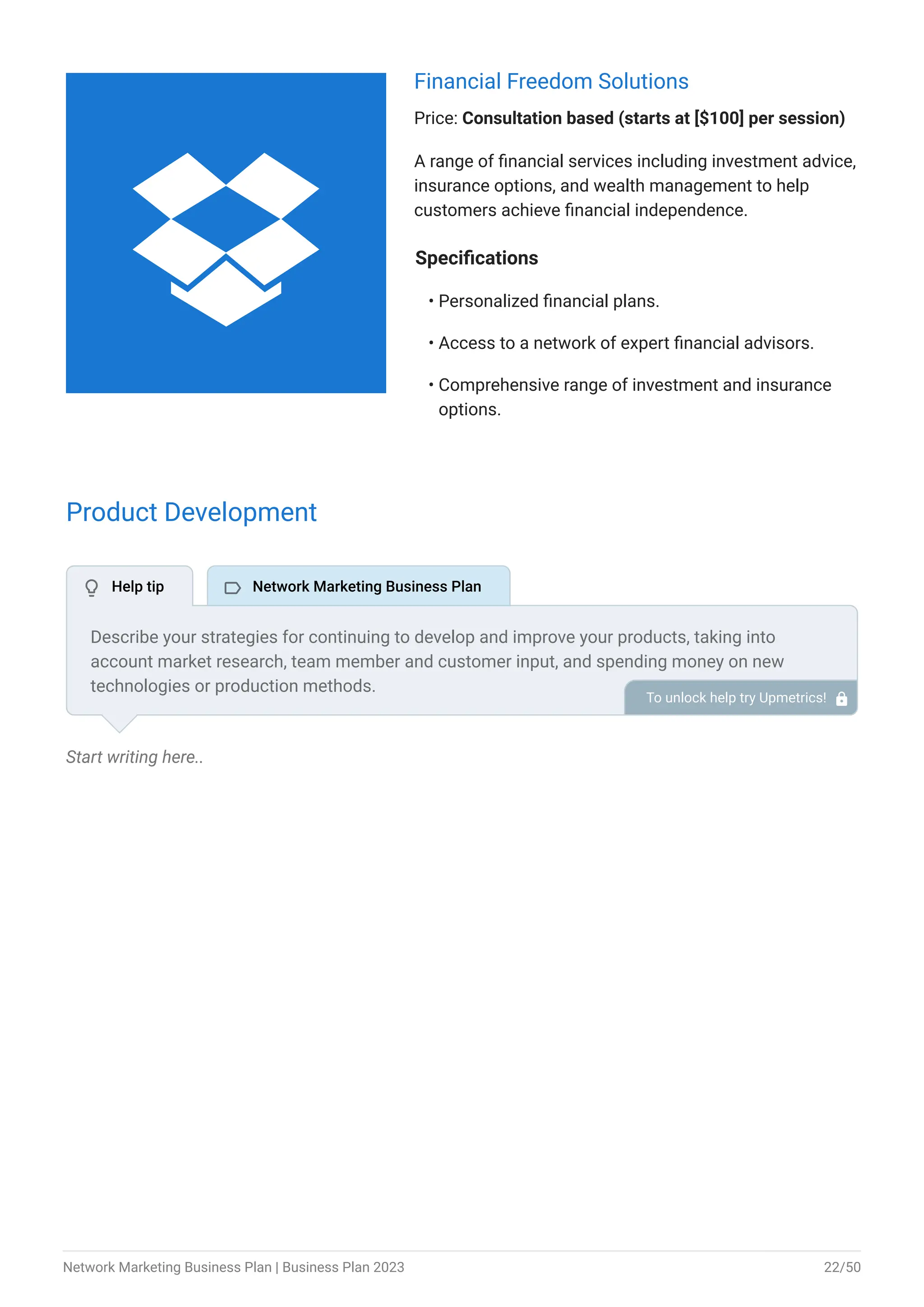 Network Marketing Business Plan Examples | PDF