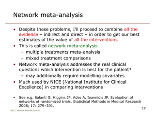 Network meta-analysis & models for inconsistency | PPTX