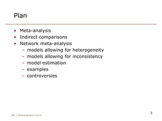 Network meta-analysis & models for inconsistency | PPTX