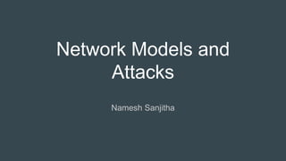 Network Models
Namesh Sanjitha
 