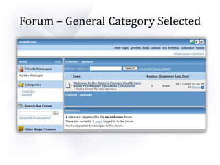 Forum – General Category Selected
 