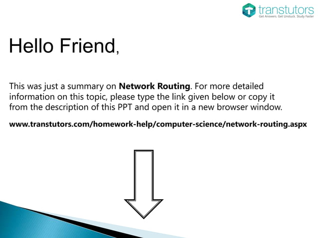 Network Routing | Computer Science | PPT
