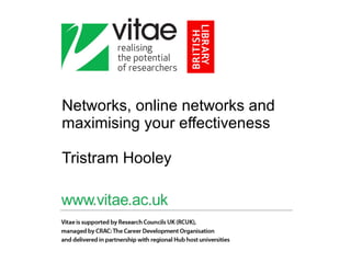 Networks, online networks and maximising your effectiveness Tristram Hooley  