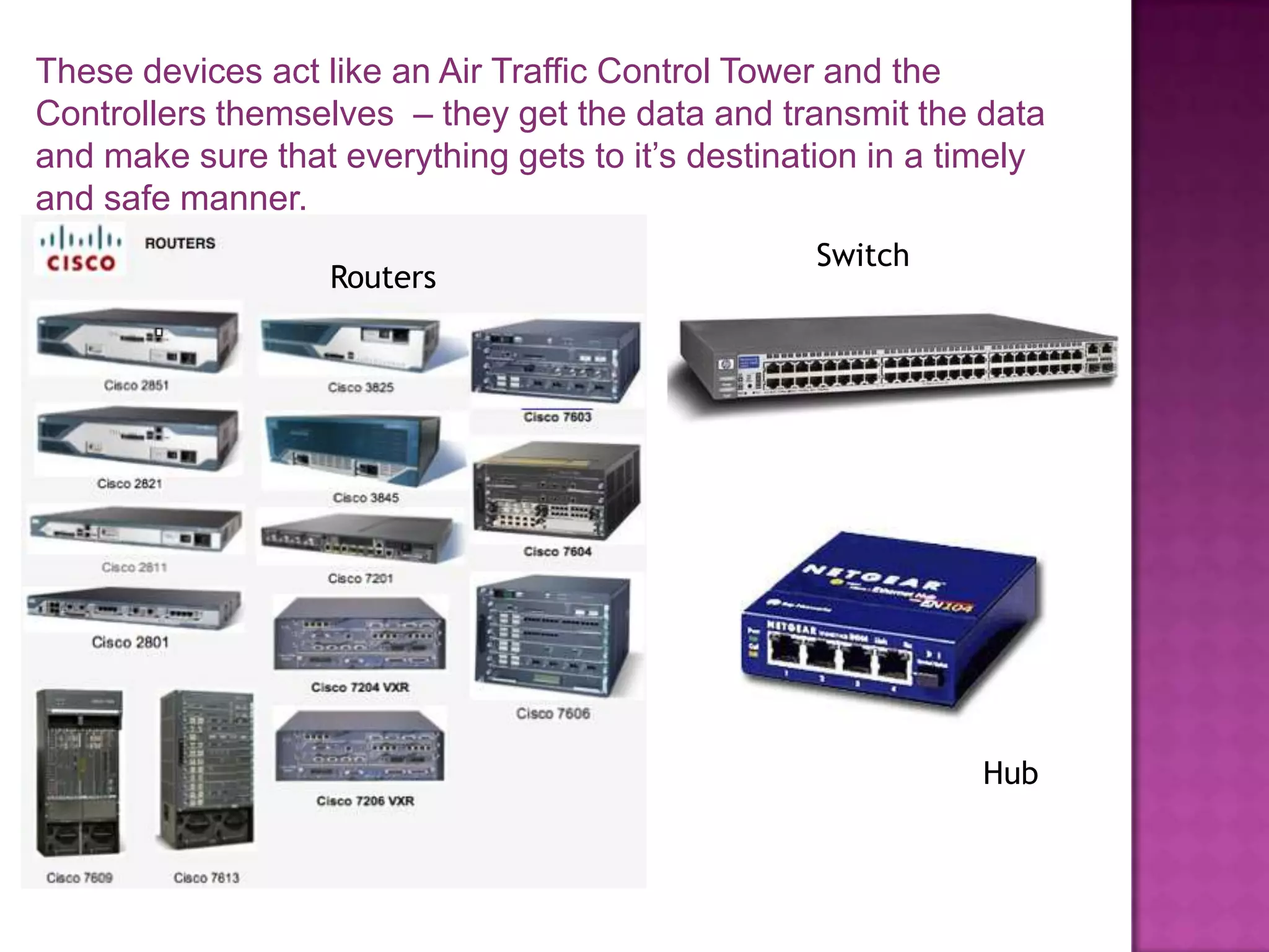 Cabling/InfrastuctureSize - there are several types of networks, but the most common are LANS and WANS.A Local Area Network (LAN) covers a small physical area, like a home, office, or small groups of buildings, such as a school.   Some of the characteristics of LANS are their higher data-transfer rates, smaller geographic area, and they don’t need to lease telecommunication lines.AWide Area Network (WAN) is used to connect a LAN and other types of networks together.  The purpose of this so that the computers in one place can communicate with computers in other locations.  For example in your school district they probably have a private WAN, but may have another to provide a connection to the Internet.